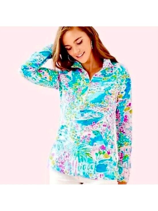 Lilly Pulitzer Tops - Lilly Pulitzer Skipper Popover
Rare Print Postcards From Positano
UPF 50+
Small